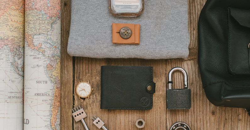 Map - Gray Shirt and Leather Wallet on Wooden Surface
